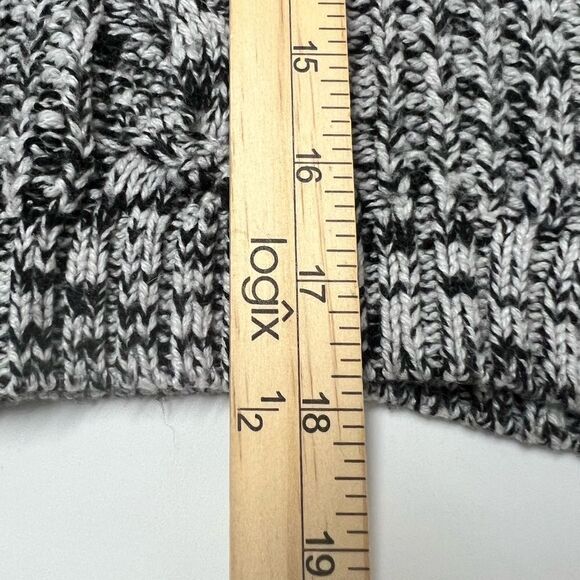 GAP Stripe Woven Knitted Color Block Wool Blend Sweater Black Gray Crewneck Sz S - Picture 10 of 11